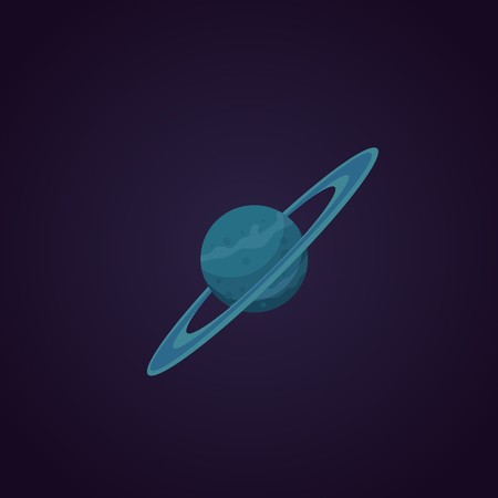 450x450 Uranus Planet Vector Cartoon Illustration Space Background
