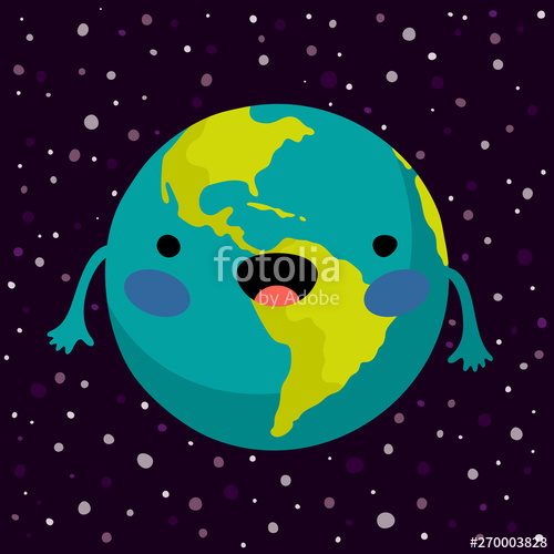 500x500 Cute Earth Planet Vector Illustration Stock Image And Royalty