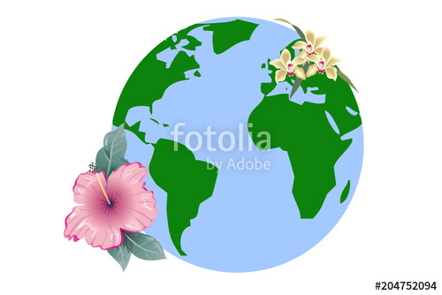 500x334 Planeta Tierra Rodeado De Flores Stock Image And Royalty Free