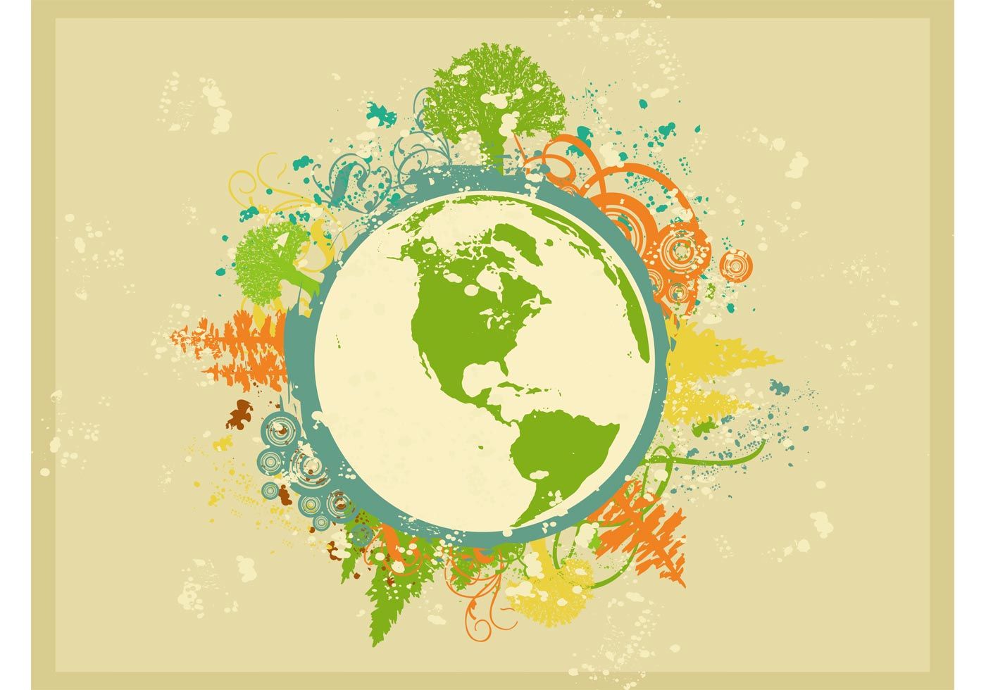 1400x980 Naturaleza Y Metraje Vector Del Planeta Tierra Grunge