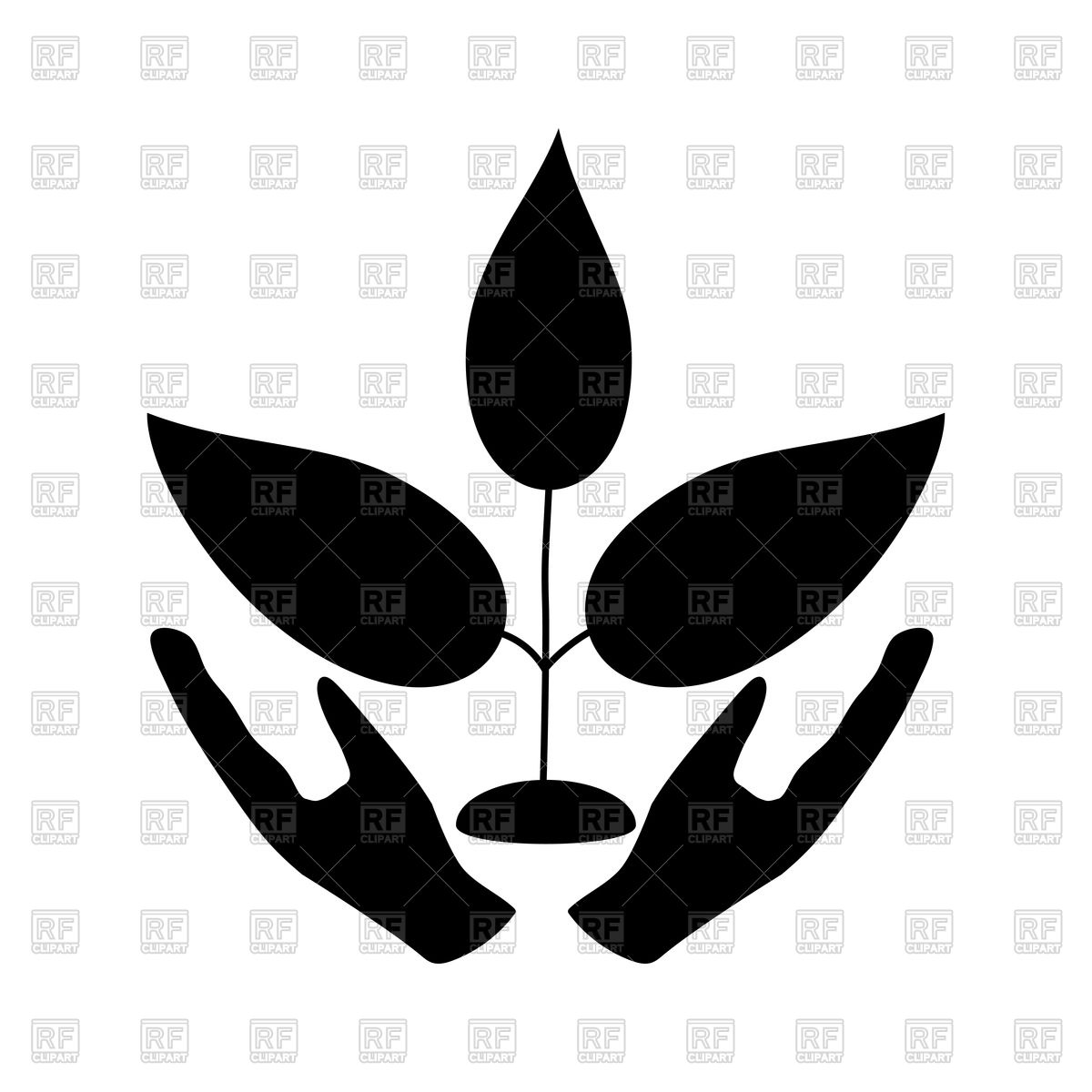 1200x1200 Plant And Hand Black Color Icon Vector Image Of Icons And Emblems