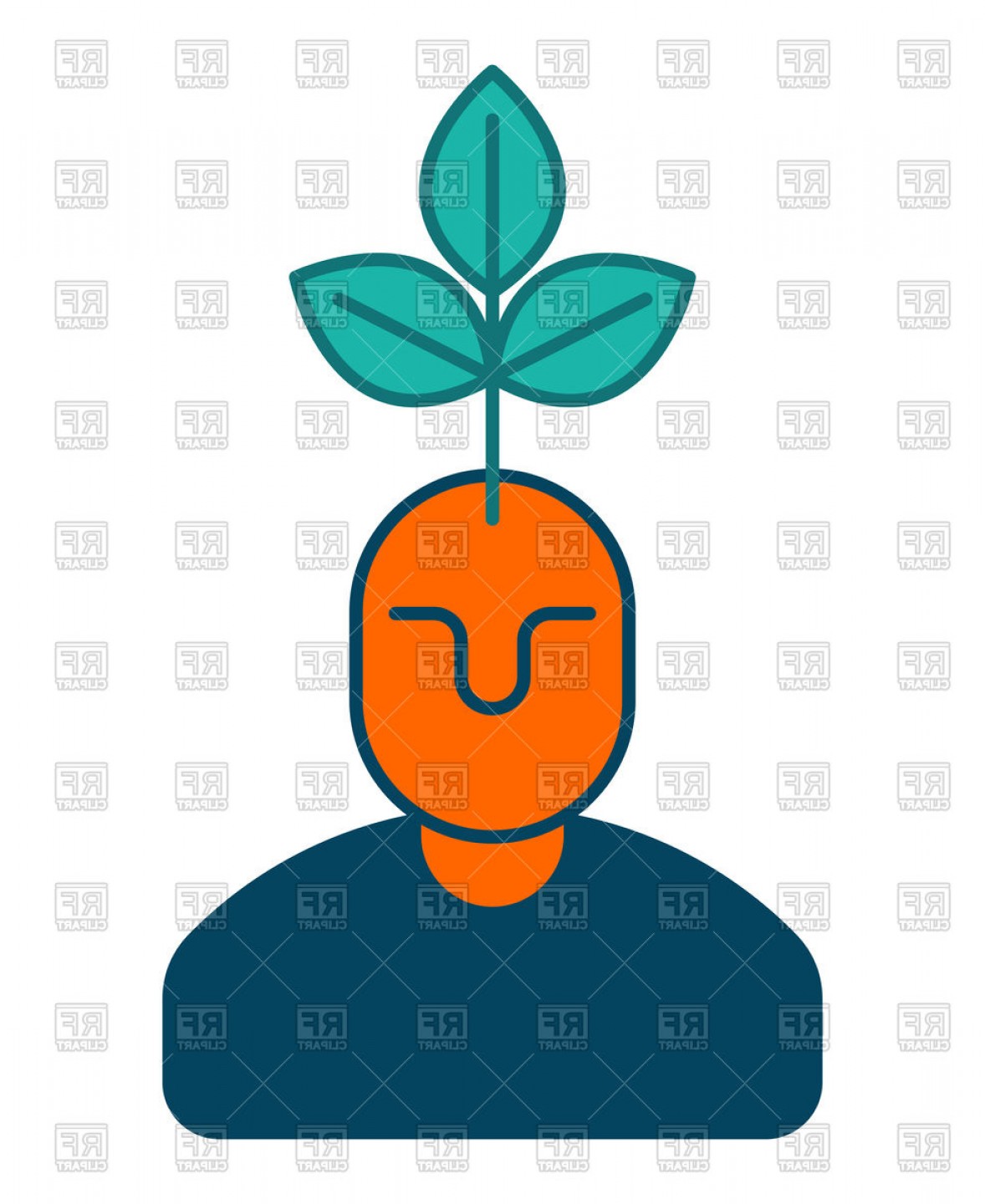 1178x1440 Young Business Manager Icon With Plant In Head Vector Clipart