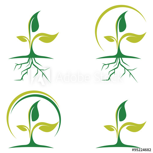 500x500 Leaf And Root Of Green Plant Logo Icon