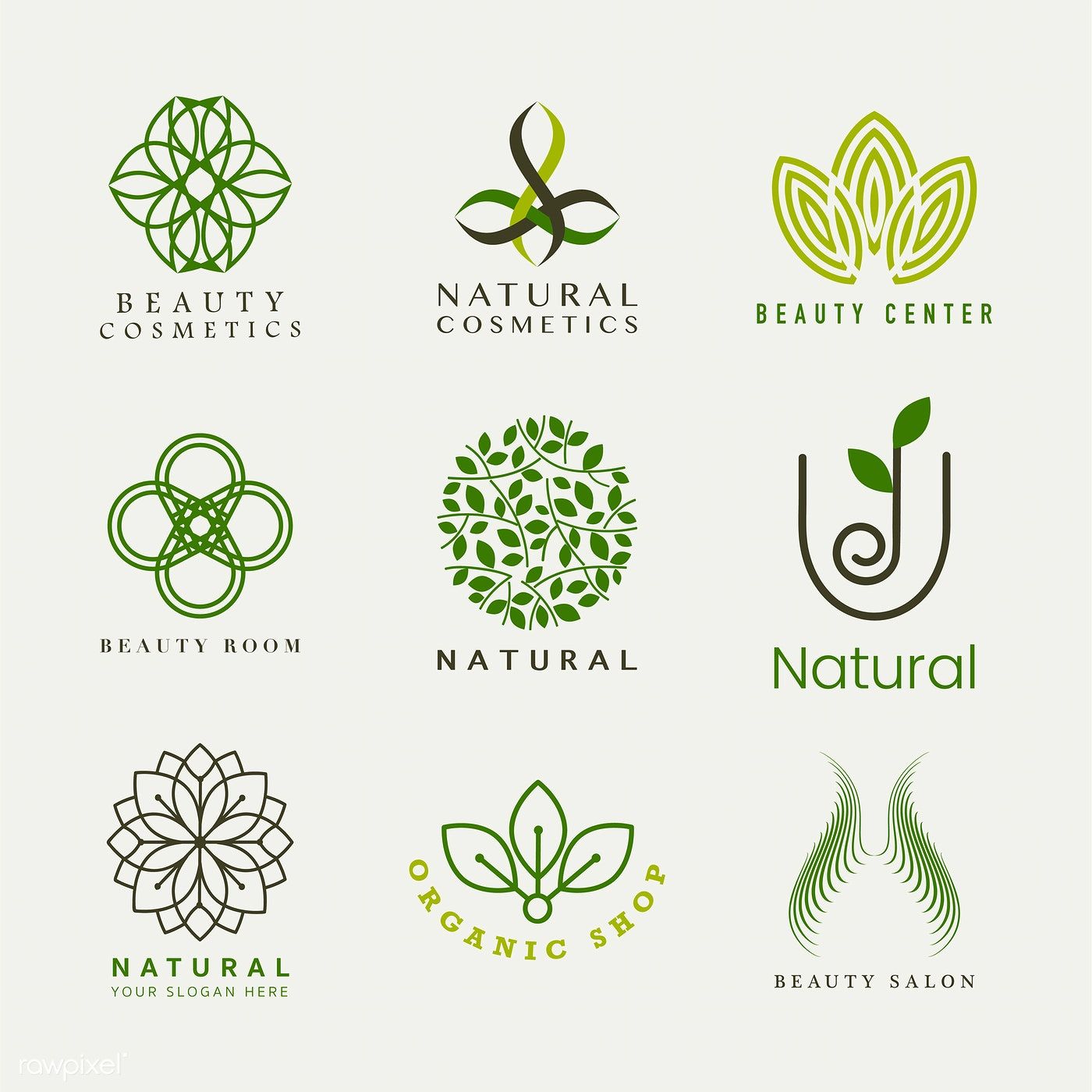 1400x1400 Download Premium Vector Of Set Of Natural Cosmetics Logo Vector