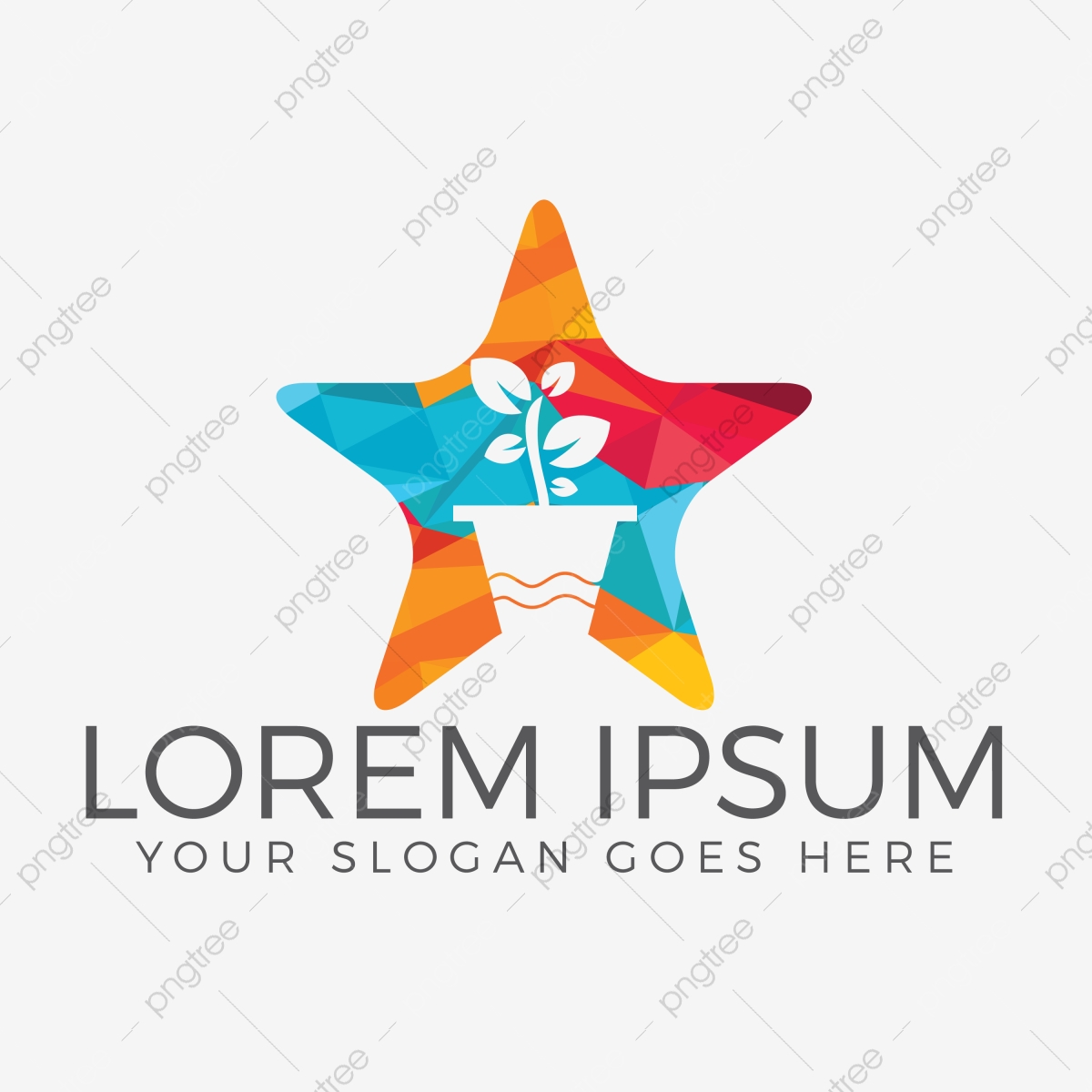1200x1200 Flower Pot And Plant Logo Growth Vector Logo Star, Active
