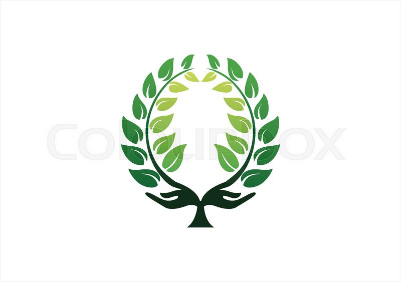 800x563 Hand, Tree, Natural Plant Logo,ecology Stock Vector Colourbox
