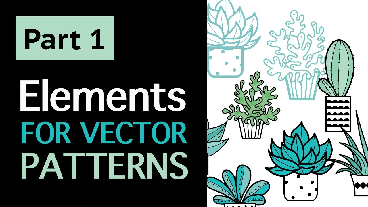 1280x720 Part How To Draw Vector Succulents For Repeat Pattern