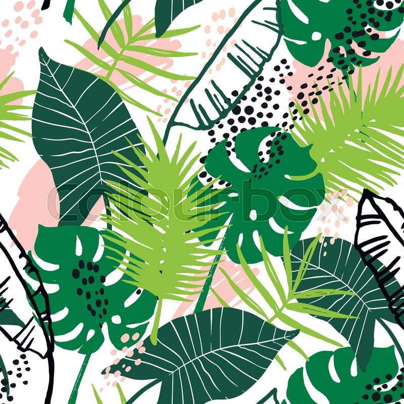 800x800 Seamless Exotic Pattern With Tropical Stock Vector Colourbox