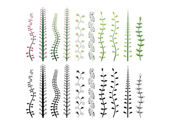 600x450 Decorative Plants Vector Illustration With Simple Style Free