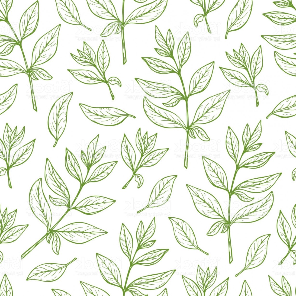 1228x1228 Floral Background Leaves Seamless Pattern Henna Plant Vector Leaf