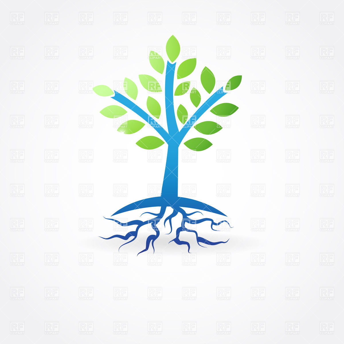 1200x1200 Simple Spring Tree With Roots Vector Image Of Plants And Animals