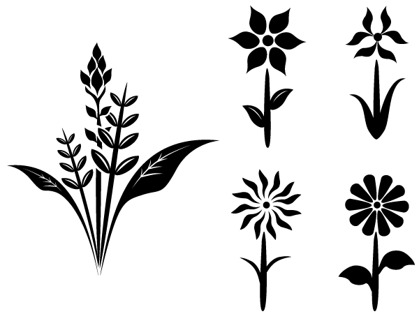 600x450 Free Flower Plant Vector Silhouettes Silhouettes Flourish Flower