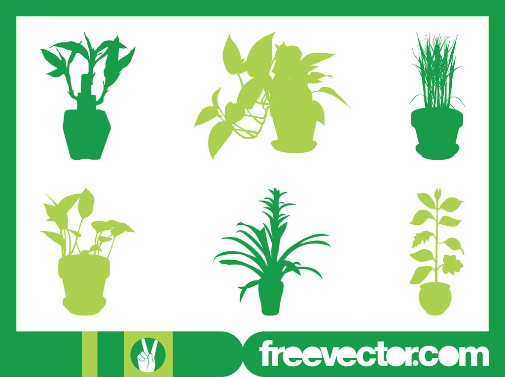 1024x765 House Plants Silhouettes Vector Art Graphics