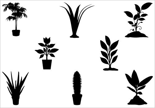 501x351 Plant Clip Art Pack Silhouette
