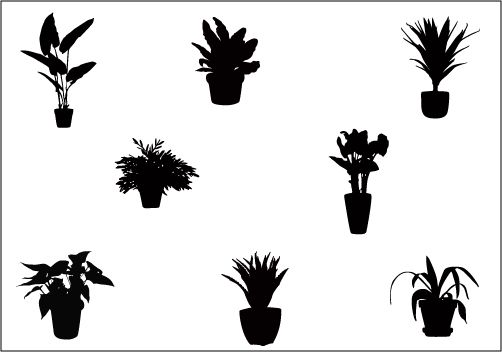 502x352 Potted Plants Silhouette Vector Clip Art Silhouette Clip Art