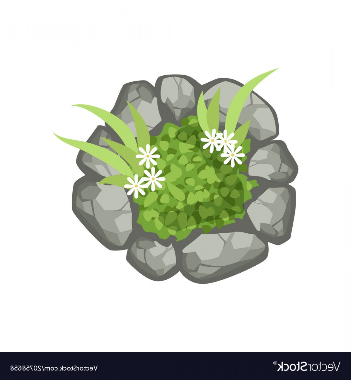Plants And Stones Landscape Element Top View Vector Createmepink 1198x1296 Plants And Stones Landscape Element Top View Vector Createmepink