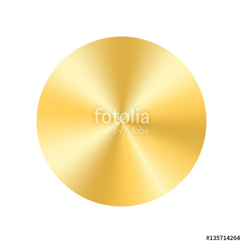 500x500 Gold Circle Plate Background Golden Metal Round Medal, Isolated