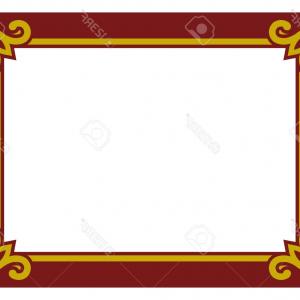 300x300 Photostock Vector Red Border Frame Deco Plaque Vector Art Simple
