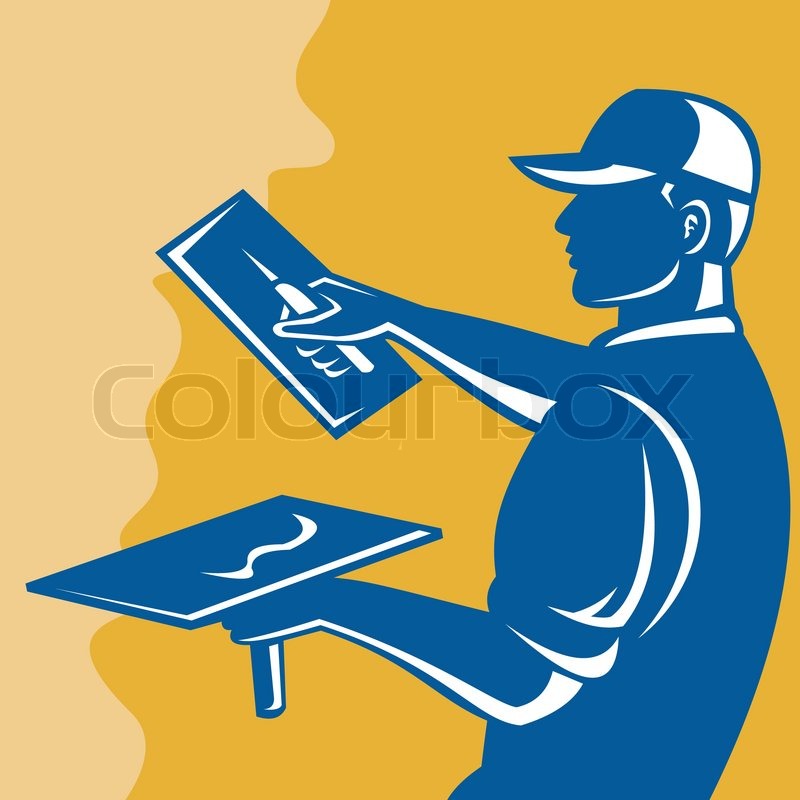 Plasterer Worker With Trowel Vector Stock Vector Colourbox 800x800 Plasterer Worker With Trowel Vector Stock Vector Colourbox