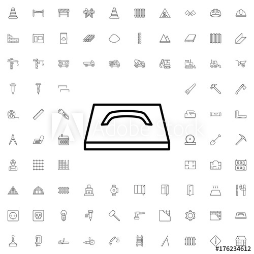 Plastering Trowel Icon Set Of Outline Construction Icons 500x500 Plastering Trowel Icon Set Of Outline Construction Icons