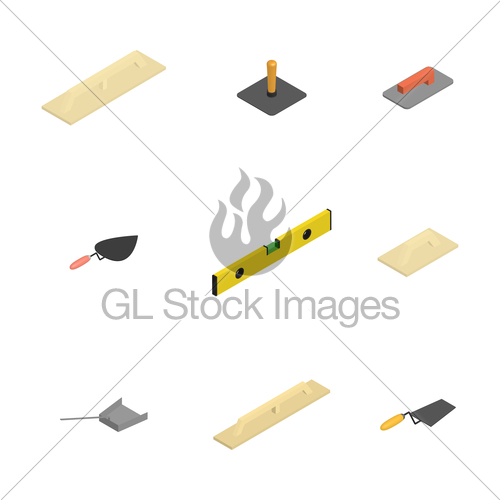 Set Of Icons Plastering Tools, Vector Illustration Gl Stock 500x500 Set Of Icons Plastering Tools, Vector Illustration Gl Stock