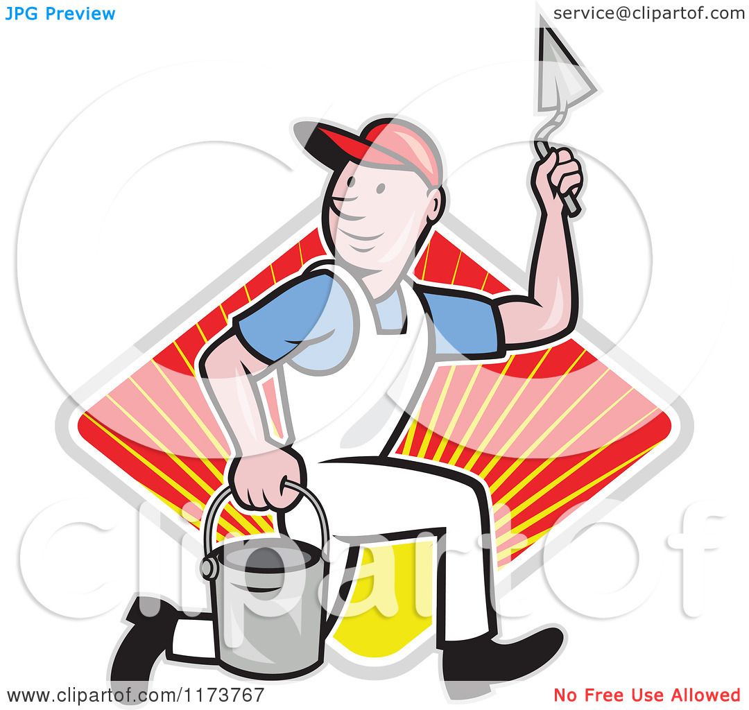 Clipart Of A Cartoon Plasterer Construction Worker With Trowel 1080x1024 Clipart Of A Cartoon Plasterer Construction Worker With Trowel
