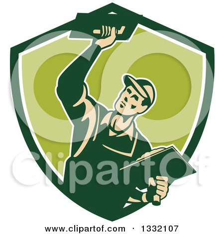 Clipart Of A Retro Male Plasterer Holding Trowels In A Shield 450x470 Clipart Of A Retro Male Plasterer Holding Trowels In A Shield