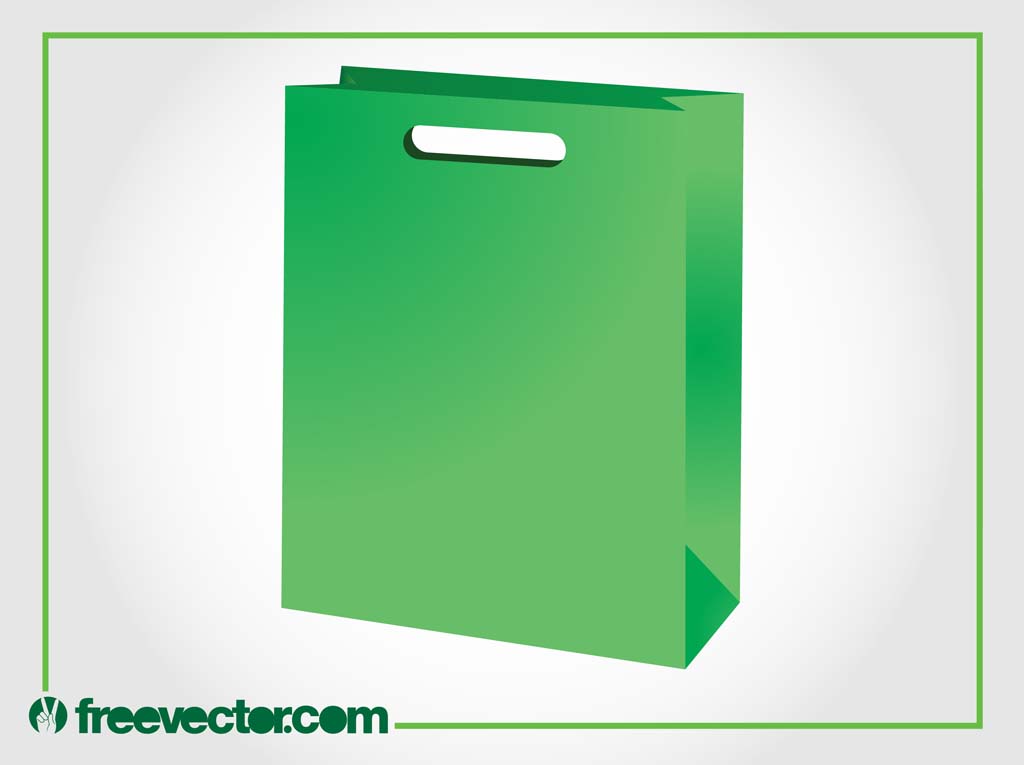 1024x765 Green Paper Bag Vector Vector Art Graphics