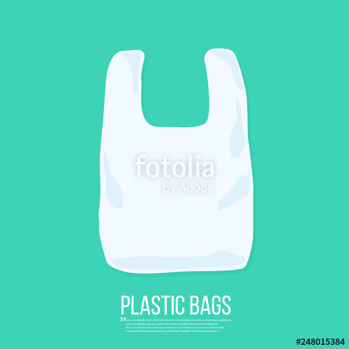 500x500 Plastic Bag Icon Vector Illustration Flat Design Stock Image