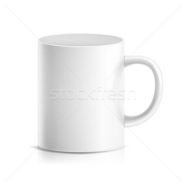 600x600 White Mug Vector Realistic Ceramic Or Plastic Cup Isolated
