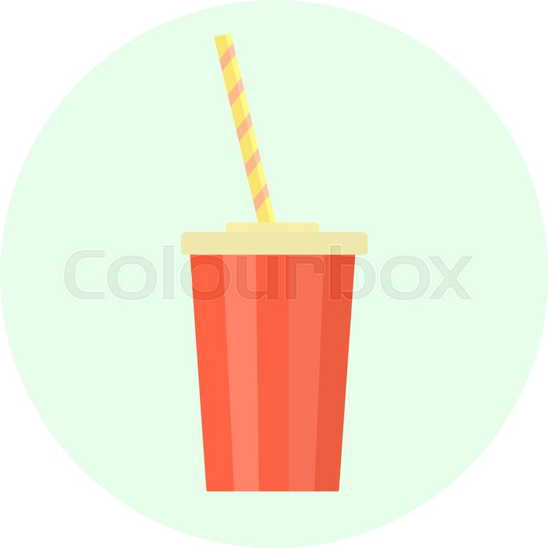 800x800 Flat Red Vector Plastic Cup With Straw Stock Vector Colourbox