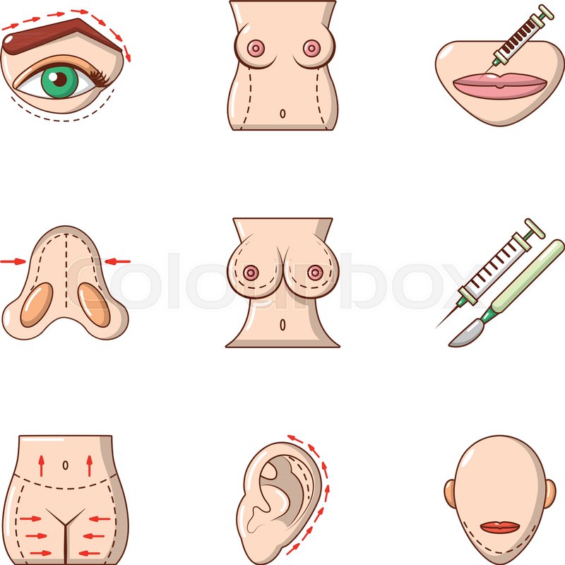 800x800 Plastic Surgery Icons Set Cartoon Set Stock Vector Colourbox
