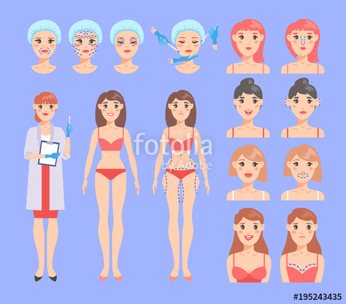 500x440 Plastic Surgery Vector Body Operation Beautiful Woman Gets