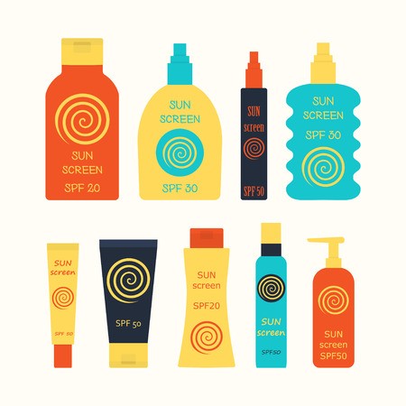 Sunscreen Bottle Set Vector Illustration Of Lotion Plastic 450x450 Sunscreen Bottle Set Vector Illustration Of Lotion Plastic