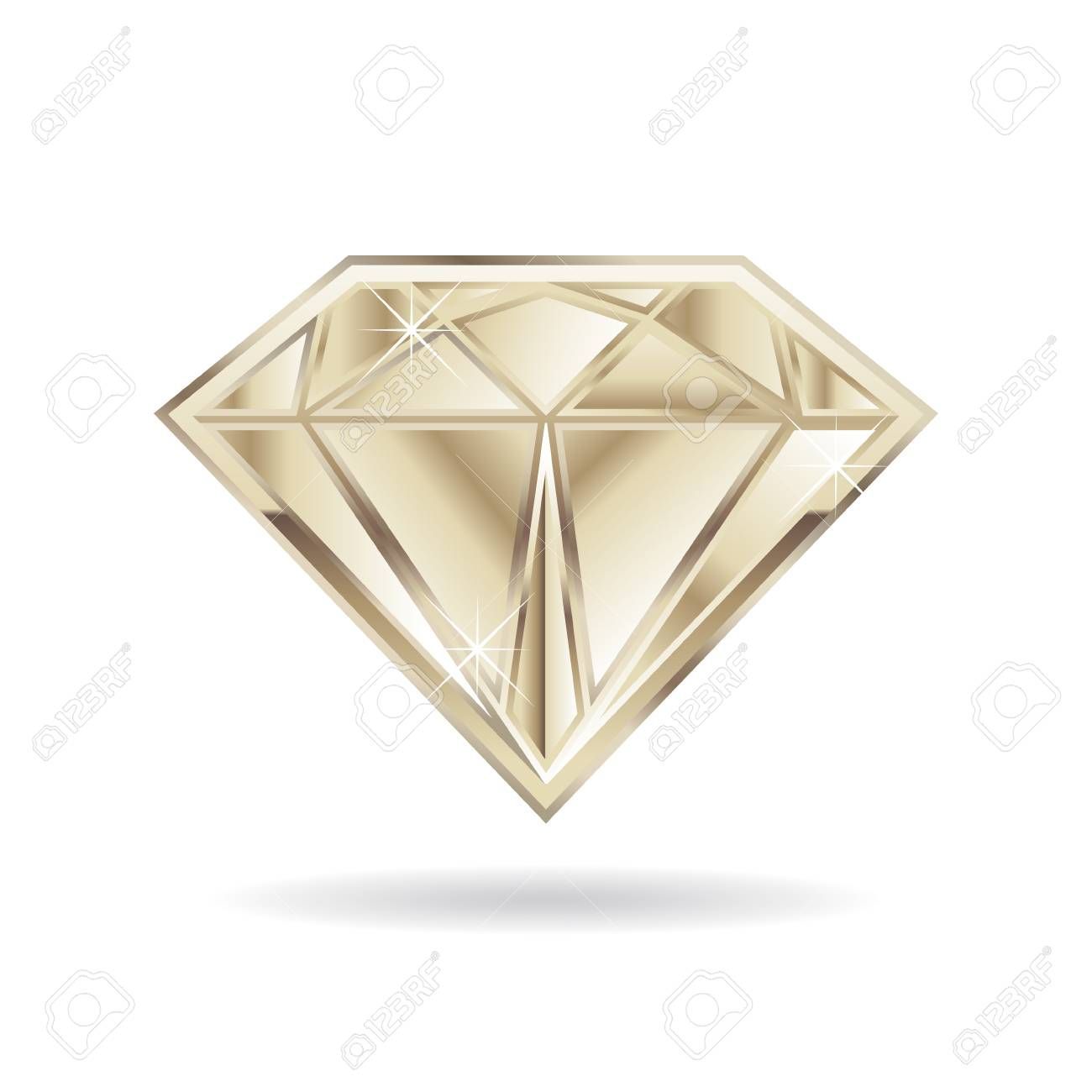1300x1300 Platinum Gem On White Background Vector Graphic Illustration