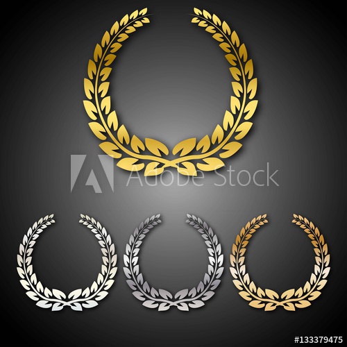 500x500 Set Of Golden, Silver, Brass And Platinum Award Laurel Wreaths