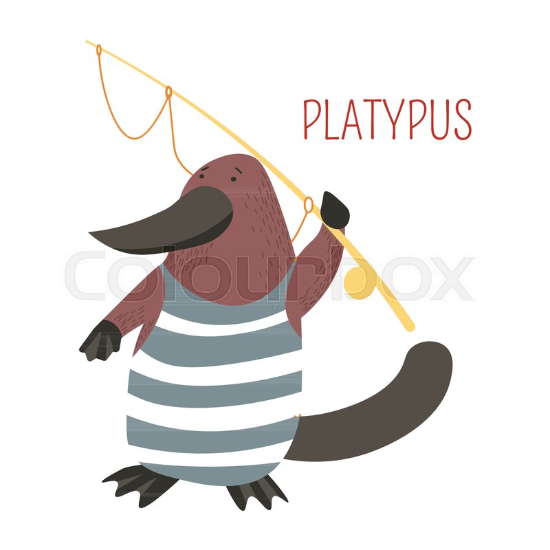 800x800 Platypus In Cartoon Funny Sailor Vest Stock Vector Colourbox