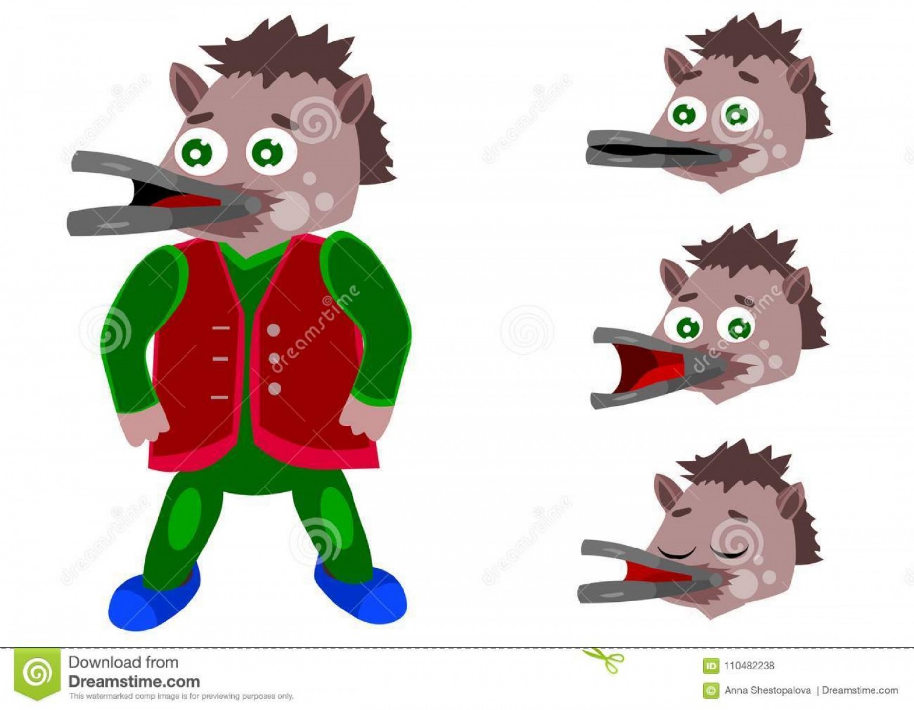 1872x1455 Character Animation Platypus Vector Illustration Animated Bright