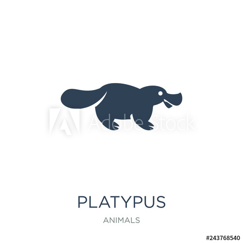 500x500 Platypus Icon Vector On White Background, Platypus Trendy Filled