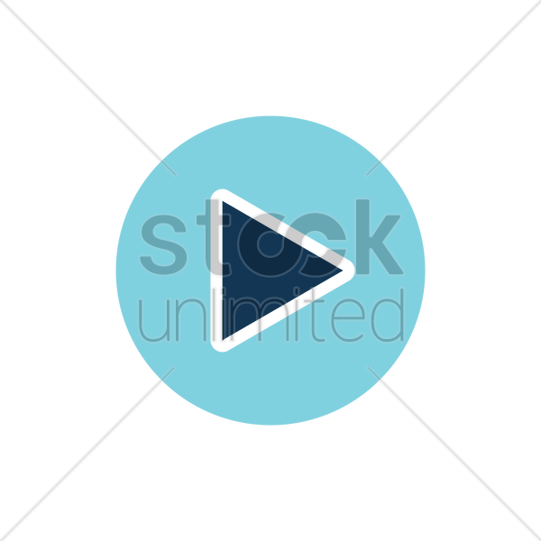 600x600 Play Button Icon Vector Image