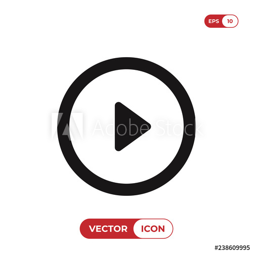 500x500 Play Button Icon Vector