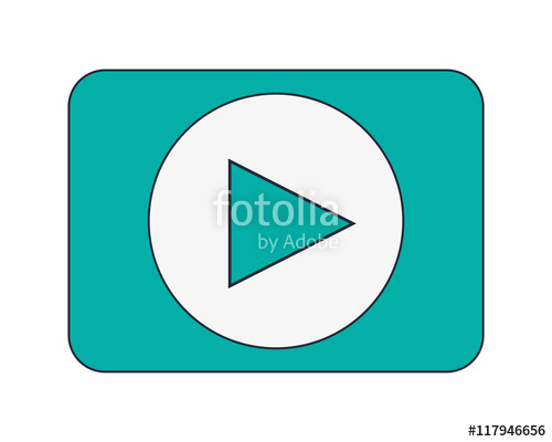 500x400 Flat Design Play Button Icon Vector Illustration Stock Image