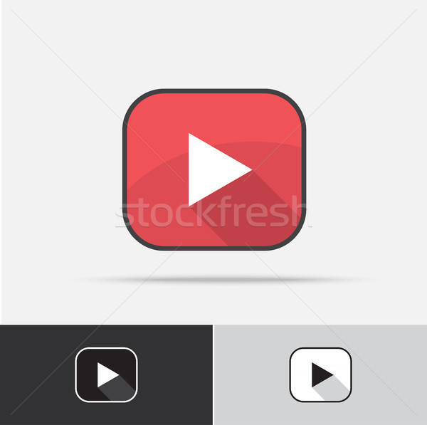 600x597 Play Button Vector Icon Flat Design Vector Illustration Rizwan