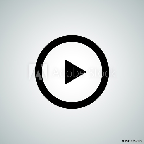 500x500 Play Button Vector Icon For Video Audio Media Player Play Symbol