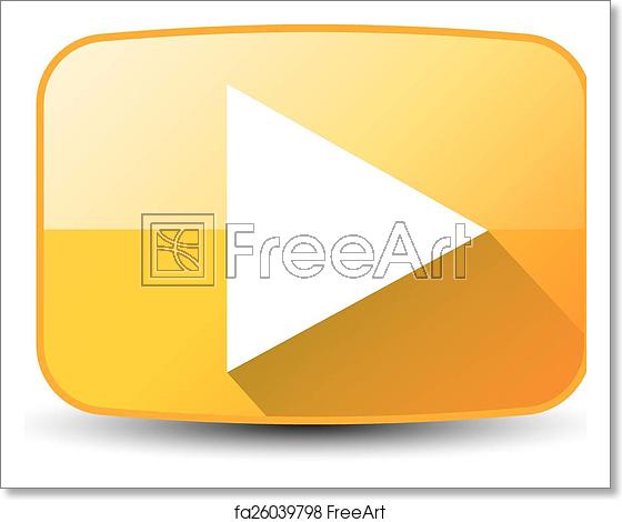 560x470 Free Art Print Of Orange Play Button Vector Illustration Glossy