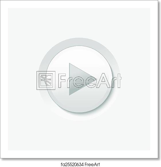 561x581 Free Art Print Of Play Button Vector White Play Media Button