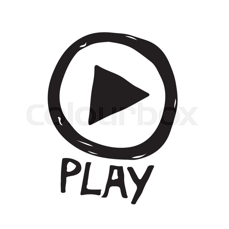 800x800 Doodle Play Icon Hand Draw Stock Vector Colourbox