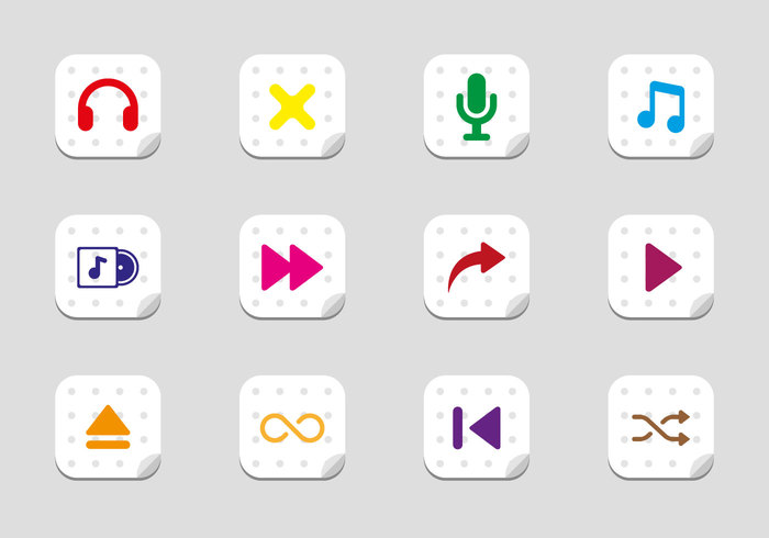 700x490 Free Music Play Icons Vector