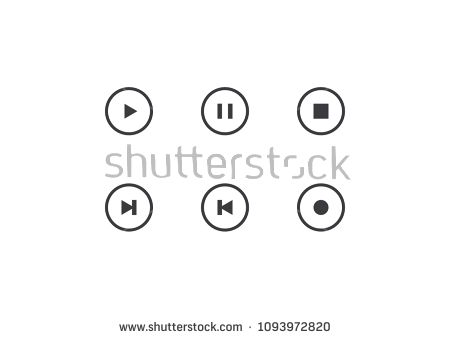 450x339 Set Of Vector Player Button Outline Element For Design Mobile App