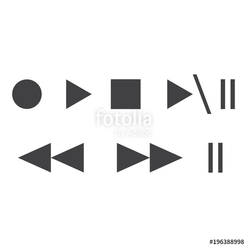 500x500 Vector Illustration Media Player Buttons Icons Control Buttons